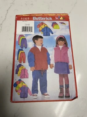 Butterick Sewing Pattern 5165 Jacket Vest Skirt Pants Sizes 5 6 6X Child Vintage - Image 1 of 4