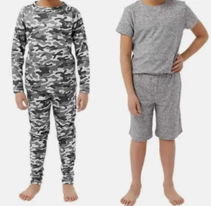 NEW 32 Degrees Youth 4-piece Pajama Set Gray/Gray Camo Boys LARGE 14-16 - Picture 1 of 5