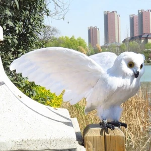 white simulation foam&feather wings owl model Garden Decoration about30x60cm - Picture 1 of 1