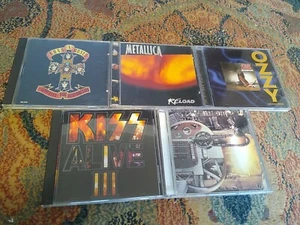 Rock Metal 5 CD Lot - Metallica Guns N' Roses Ozzie Blizzard  Kiss Alive 3 Morse - Picture 1 of 7