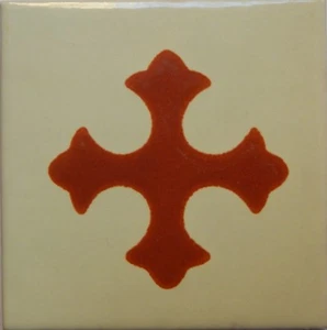Mexican Tile Talavera Tiles High-Quality Hand Painted Terracotta Cross Tile T-51 - Picture 1 of 2