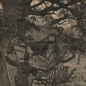 Ballon dirigeable Ouragan Accident du Jupiter - - Gravure de presse 1896 - Picture 1 of 2