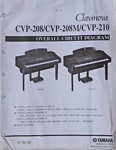 Yamaha CVP-208 208M 210 Clavinova Piano Original Overall Circuit Diagram Sheets - Picture 1 of 1