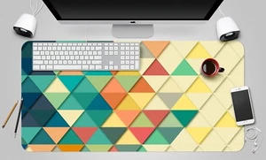 3D Geometrie Dreieck 1 Rutschfest Büro Schreibtisch Maus Matte Groß Tastatur Pad - Bild 1 von 7
