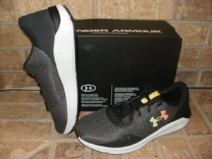 New Under Armour Charged Pursuit 3 Running Shoe /Black-White 3025801 100 SRP$70 - Picture 1 of 5