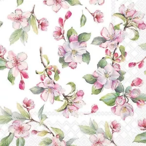 Tovaglioli Primaverile Fioritura Mela Rosa Bianco Tea Party Decoupage Tovaglioli 3 Strati x20 - Foto 1 di 1
