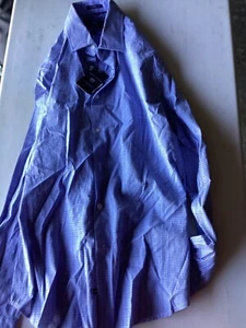 Report Collection Dress Shirt Blue Performance Stretch Size M/M 15 1/2 33-34 New - Picture 1 of 4
