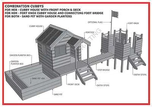 COMBO CUBBY HOUSE & FORT & SAND PIT - Construye con tus hijos - Planos de construcción V1 - Imagen 1 de 12
