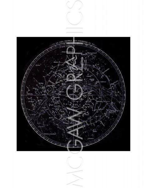 French Visible Stars, Vintage Reproduction, Wall Decor Home Art Print 14" x 11" - Image 1 of 1