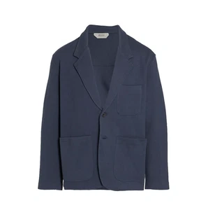 Z Zegna Mens M Navy Cardigan Jersey Sweater Jacket Blazer Cotton New $795 - Picture 1 of 11