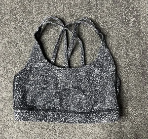 Lululemon Energy Bra Womens Size 4 Grey Medium Support Crop Top B-D Cup - Picture 1 of 11