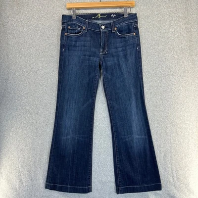 7 For All Mankind Dojo Jeans Dark Wash Bootcut Denim Flare Casual Womens Size 27 - Image 1 of 4
