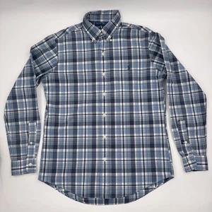 Ralph Lauren Custom Fit Plaid Blue Button-Down Shirt Men's M - Picture 1 of 10