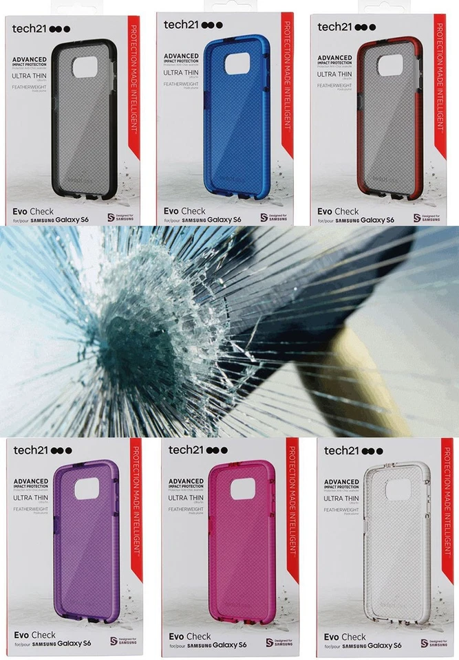 FUNDA Tech21 EVO CHECK + CRISTAL TEMPLADO PARA SAMSUNG GALAXY S6 Foto 1 de 1