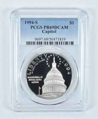 1994-S Capitol Commemorative Dollar PR69 DCAM PCGS Blue Label *8509 - Image 1 of 4