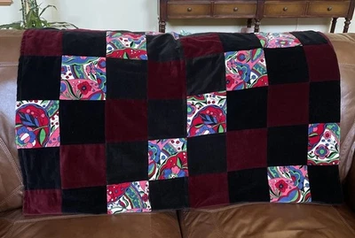 "Manta de terciopelo vintage Walker Mountain Crafts 38"x 78"" EE. UU. Foto 1 de 4