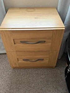 Bedside Table with 2 Drawers Bedroom Cabinet Side Table Chest Drawer of 2 - Picture 1 of 10