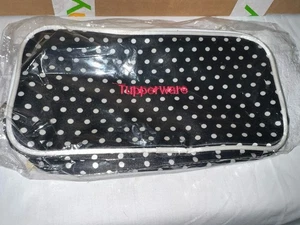Tupperware NEW Polkadot Cosmetic Bag Logo  Consultant Award Makeup Storage Purse - Picture 1 of 11