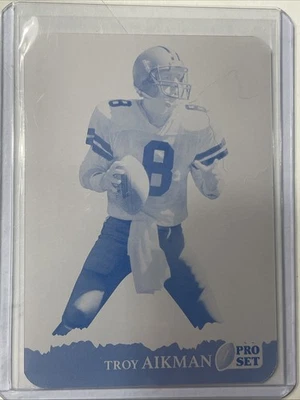 2025 Pro Set Metal Football Cyan Plate 1/1 Troy Aikman Card# RB-101 - Image 1 of 3