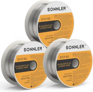 0,035 Flussmittel Kern Schweißdraht, 3 Spulen E71T-GS spritzerarm gasfrei Kohlenstoffstahl - Bild 1 von 12