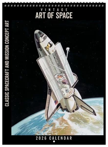 Asgard Press 2026 Vintage Art of Space Deluxe Wall Calendar, 11"x15" - Picture 1 of 6
