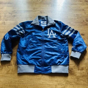 MLB LA Dodgers The Captain III Full Zip Satin Varsity Starter Jacket Size Medium - Picture 1 of 8