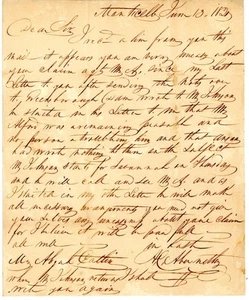 Carta sin sello de 1829 Monticello Georgia Connecticut reclamación legal escrita a mano - Imagen 1 de 2