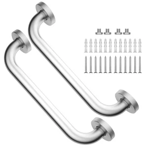 Brushed Nickel Grab Bar 12 Inch, 2 Pack Safety Bathroom Grab Bars, Stainless ... - Picture 1 of 8