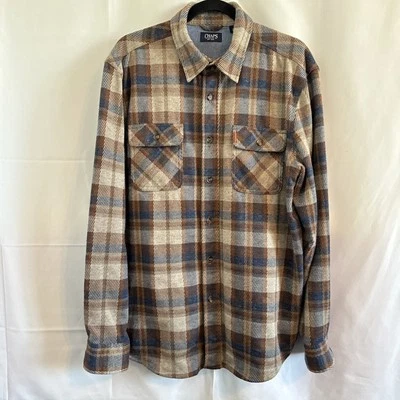 Ralph Lauren Chaps Men's-L Plaid Flannel Brown/Blue/Khaki ￼ - Image 1 of 4