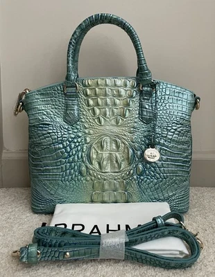 Bolso Cartera Brahmin Melbourne (Mediano) Duxbury SEAFOAM OMBRE Azul Aqua Verde Nuevo con Etiquetas Foto 1 de 4