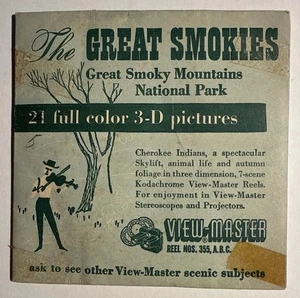 View-Master GREAT SMOKIES North Carolina - 355-A,B,C - 3 Reel Set - Picture 1 of 6