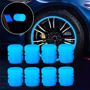 8x Universal Glow in Dark Fluorescent Car Tire Valve Stems Cap Cover Accessories - Picture 1 of 12