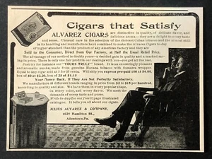 1904 Julius Alvarez Cigar Advertisement Man Smoking Allentown Antique Print AD - Picture 1 of 2