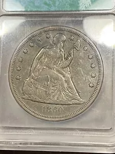 ICG VF30 1860 O SEATED LIBERTY DOLLAR VERY NICE TYPE COIN - Picture 1 of 3