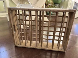 Vintage Wooden Dairy Crate With Dowels, 23.5” X 17.5” X 4.75” - Picture 1 of 12