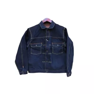 STUDIO D'ARTISAN Natural Indigo x Kakishibu Aishibuzome Dyed Type II Jacket - Picture 1 of 7