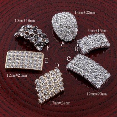 20pcs Metal Rhinestone Buttons Bling Alloy Crystal Flatback Buttons for Wedding - Image 1 of 3