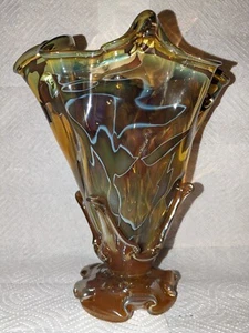 10 inch Signed Art Glass Vase - Picture 1 of 3