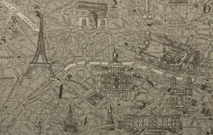 LACEFIELD DESIGNS PARISIENNE PEWTER FRENCH PARIS EIFFEL TOWER FABRIC BY THE YARD - Picture 1 of 6