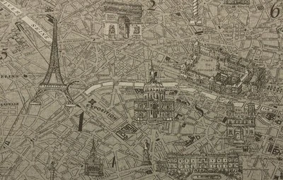 LACEFIELD DESIGNS PARISIENNE PEWTER FRENCH PARIS EIFFEL TOWER FABRIC BY THE YARD