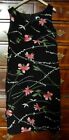 Satsuma evening dress size 14 long sleeveless black & pink floral