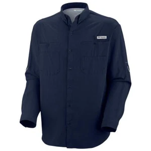 Columbia Tamiami II Long Sleeve Shirt Mens Collegiate - Picture 1 of 2