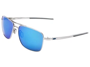 Oakley Gauge 6 Ti Sunglasses OO6038-0257 Polished Chrome/Prizm Sapphire - Picture 1 of 1