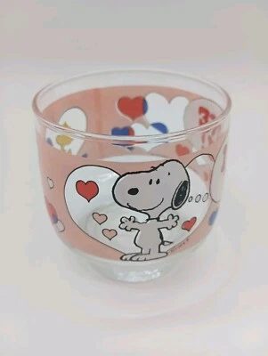 Vintage Glas Peanuts Snoopy & Woodstock 1965 I Love You - Bild 1 von 4