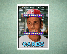 Ed Bressoud St Louis Cardinals 1967 Style Custom Baseball Art Card