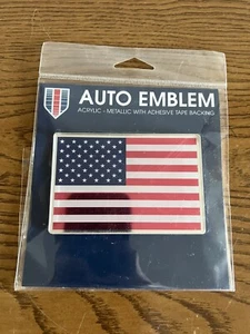 American Flag - 3.75" USA Acrylic Auto Emblem - Foto 1 di 4