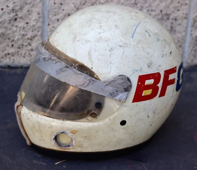 BF Goodrich Dave Brown Modified Stock Car Racing Racer Used Helmet Bell 7 & 1/2 - Image 1 of 4