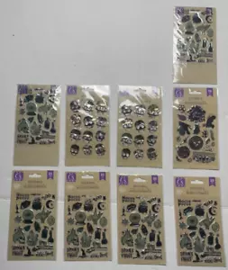 Crafters Square Lot 9 Packs Stickers Halloween Sugar Skulls Crystal Ball NEW - Picture 1 of 1