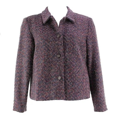 Requirements Sz 14 Purple Magenta Multi Poly Chenille Blend Lined Blazer - Image 1 of 4