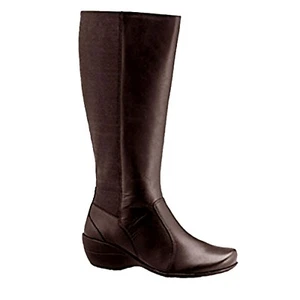 Hush Puppies Aimi Kana IIV Brown PU Tall Women's Leather Boots (M) - Picture 1 of 3